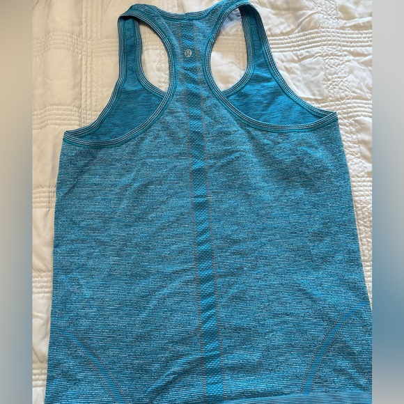 Lululemon Swiftly Tech Racer back Tank Indian Ocean/black Sz 12 - Picture 6 of 9